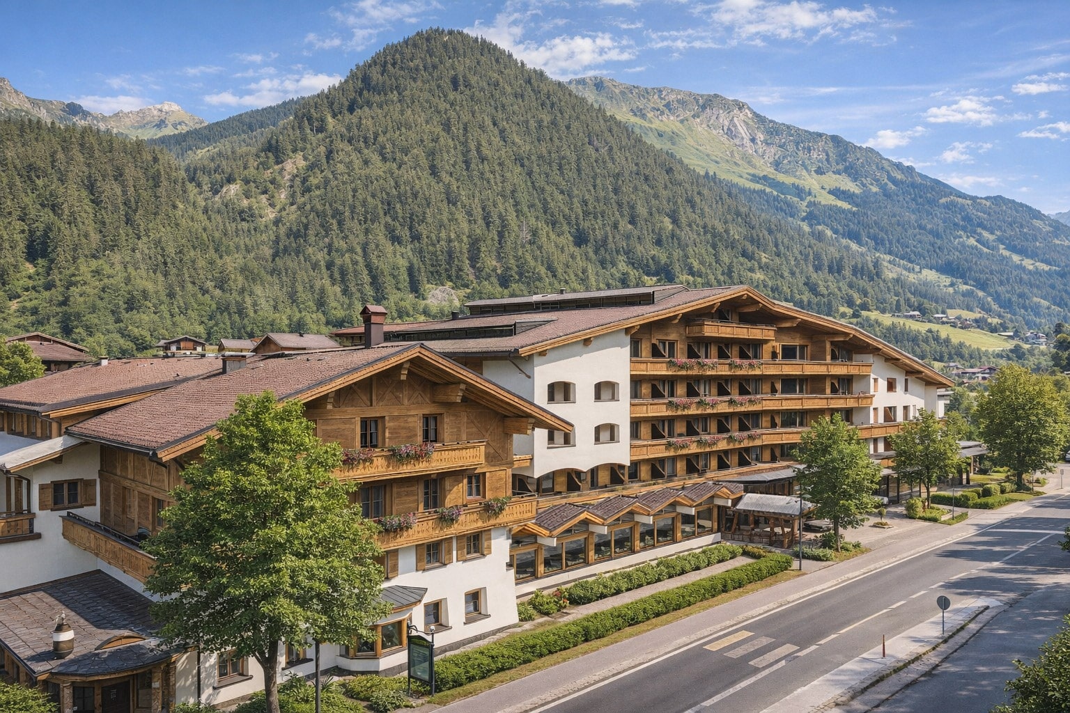 VAYA Lechtal, Außenbereich, Sommer, Obenansicht VAYA Lechtal, Außenbereich, Sommer, Obenansicht